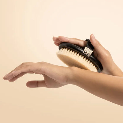 Natural Bristle Body Dry Brush for Exfoliation and Lymphatic Drainage