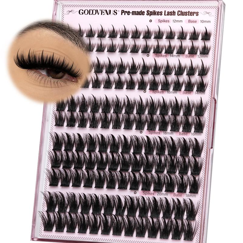 Spiky Manga Lash Clusters - Wispy Anime Eyelash Extensions, D Curve 12-18mm, 204 Pcs