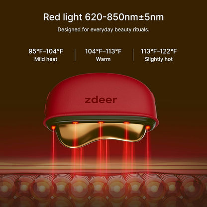 LED Red Light Therapy Face & Neck Massager - Electric Gua Sha Tool with Heat & Vibration