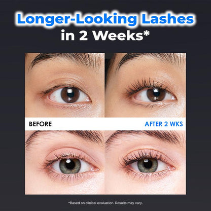 Eyelash before and after comparison