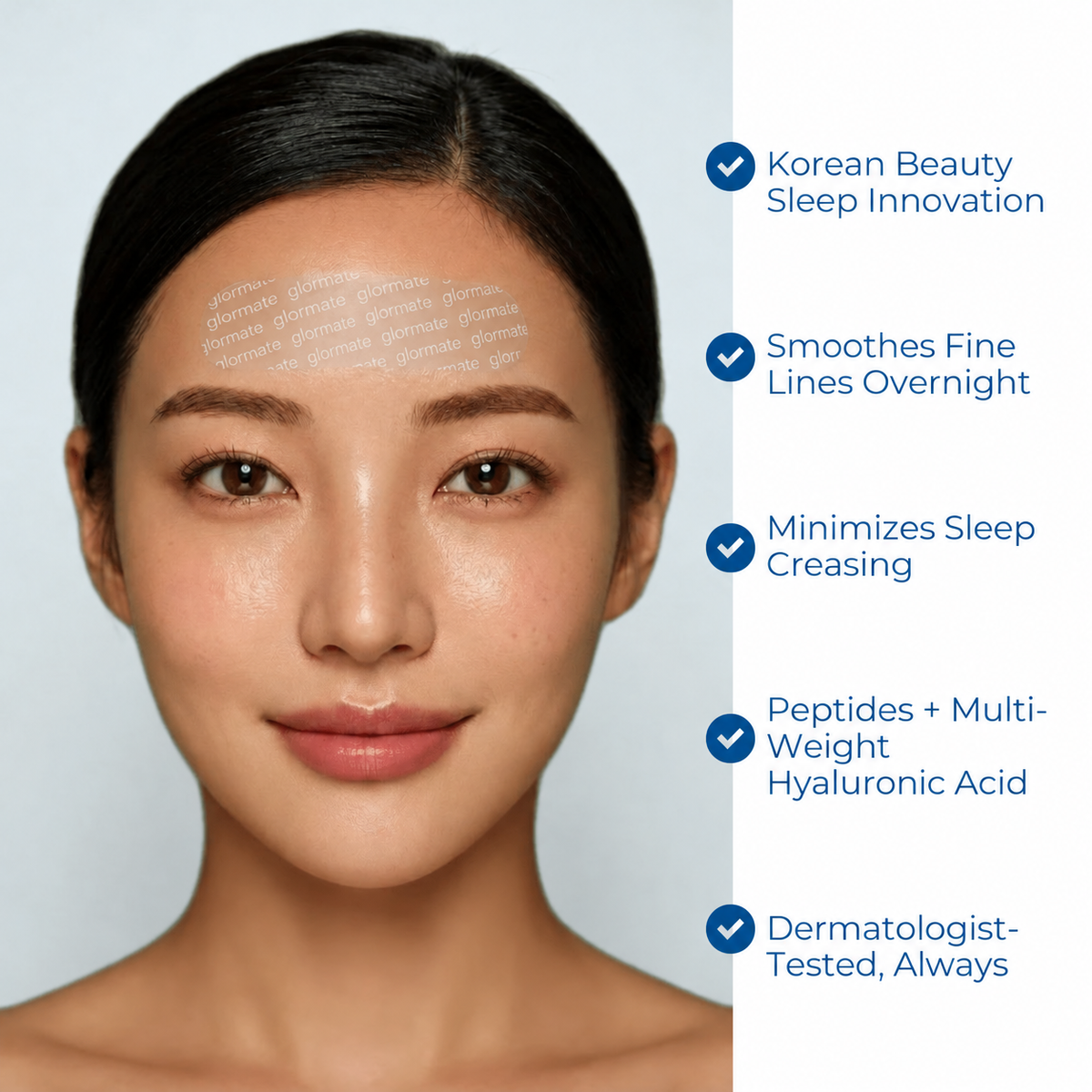 Forehead patch application and product benefits