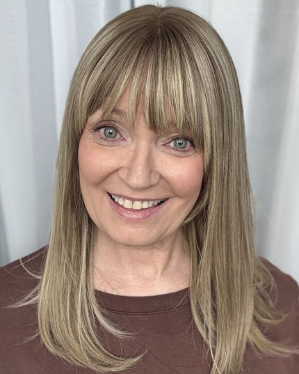 Glormate human hair topper with bangs — gallery image 3 of 34
