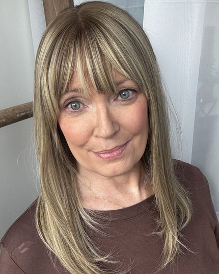 Glormate human hair topper with bangs — gallery image 4 of 34
