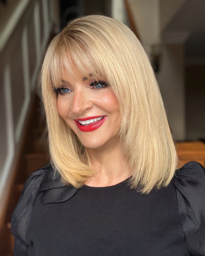 Glormate human hair topper with bangs — gallery image 5 of 34