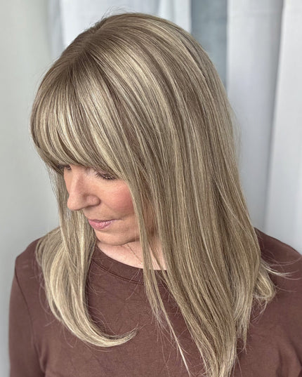 Glormate human hair topper with bangs — gallery image 8 of 34