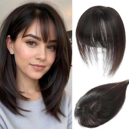 Glormate human hair topper with bangs — gallery image 9 of 34