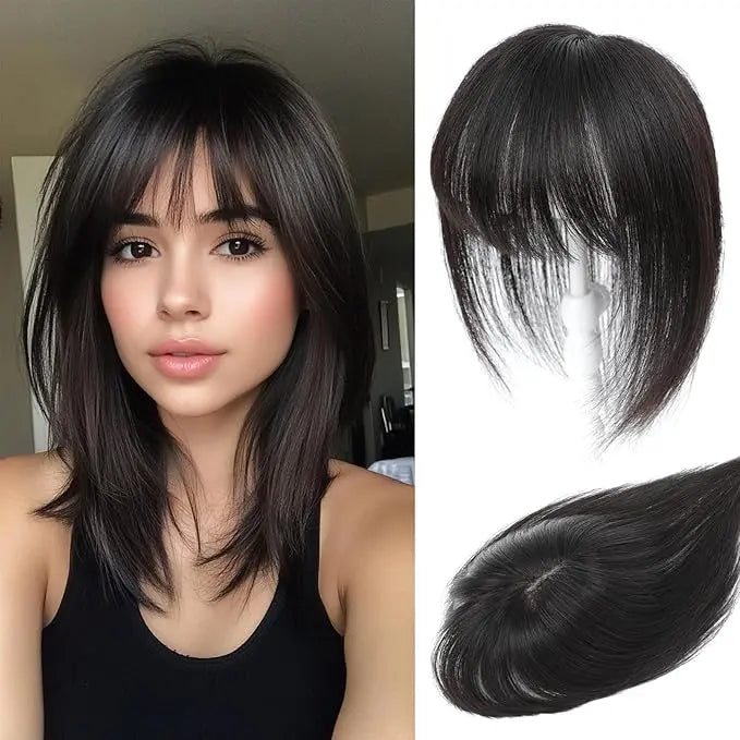 Glormate human hair topper with bangs — gallery image 13 of 34
