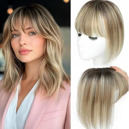 Glormate human hair topper with bangs — gallery image 14 of 34