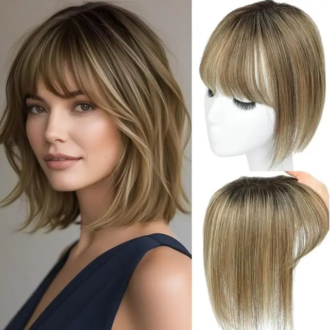 Glormate human hair topper with bangs — gallery image 15 of 34