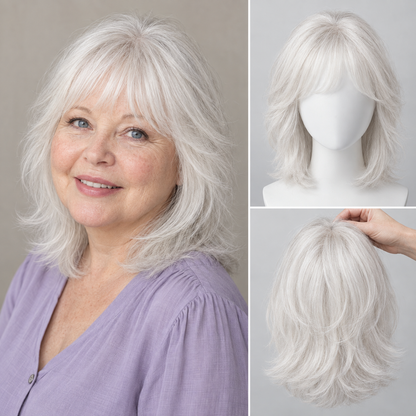 Glormate human hair topper with bangs — gallery image 17 of 34