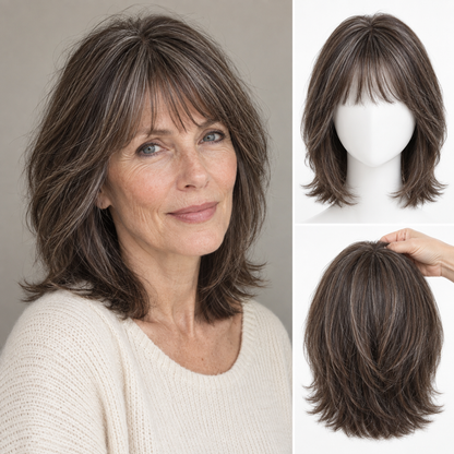 Glormate human hair topper with bangs — gallery image 18 of 34