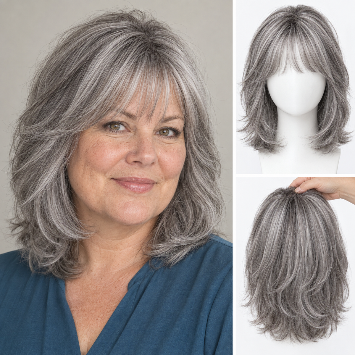Glormate human hair topper with bangs — gallery image 19 of 34