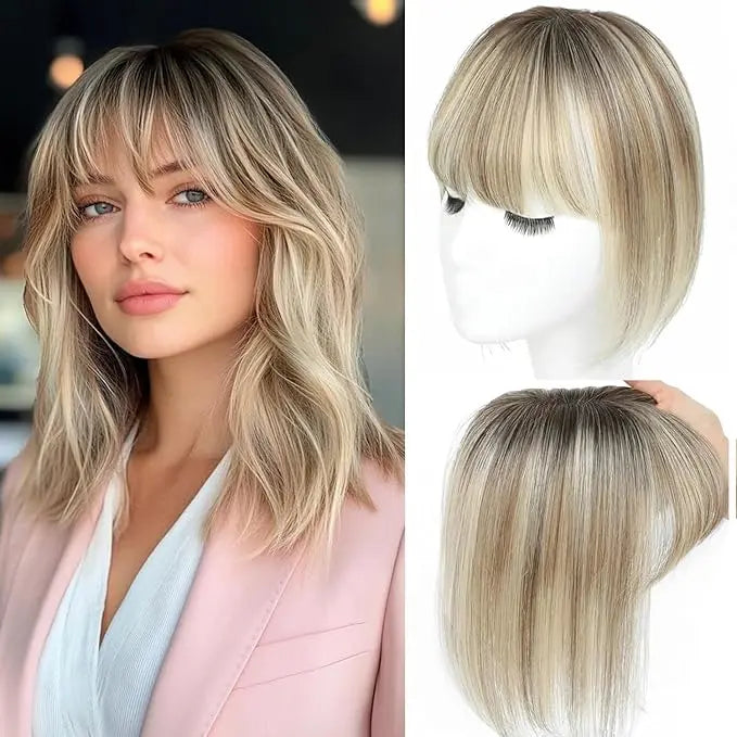 Glormate human hair topper with bangs — gallery image 22 of 34