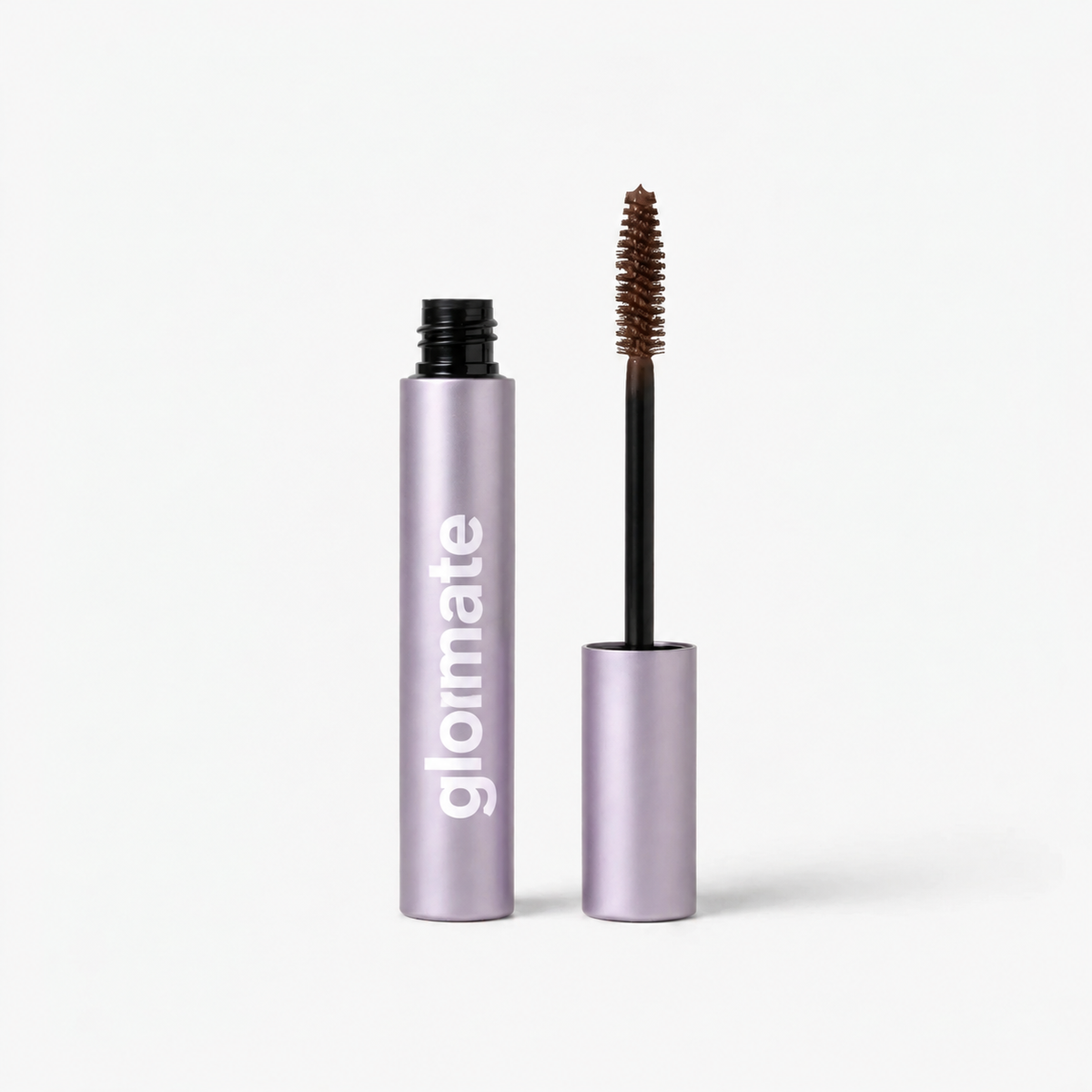 Glormate Balm Brown mascara tube and brush