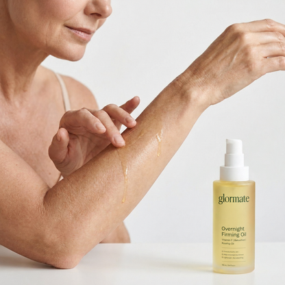 Glormate Overnight Firming Oil body application