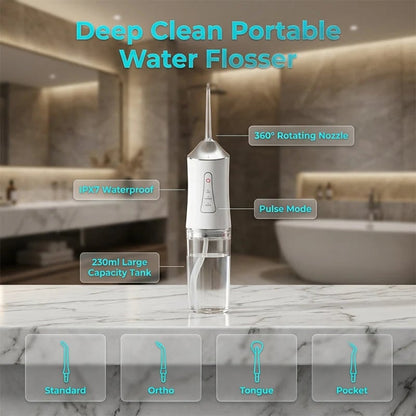 Glormate portable water flosser features