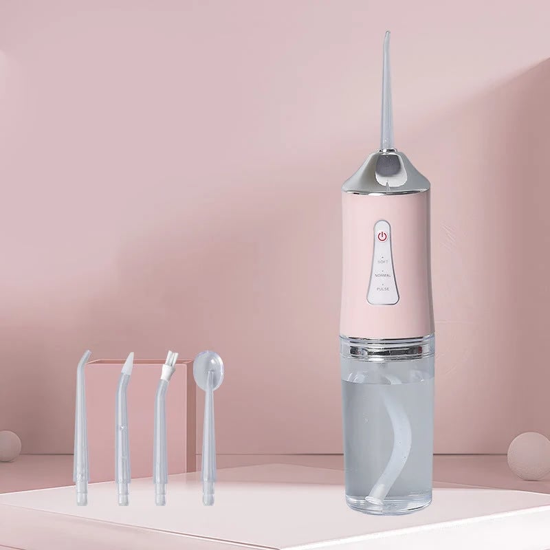 Pink flosser with 4 nozzles