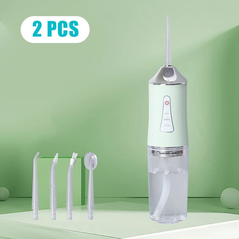 Green four-nozzle two-unit order illustration