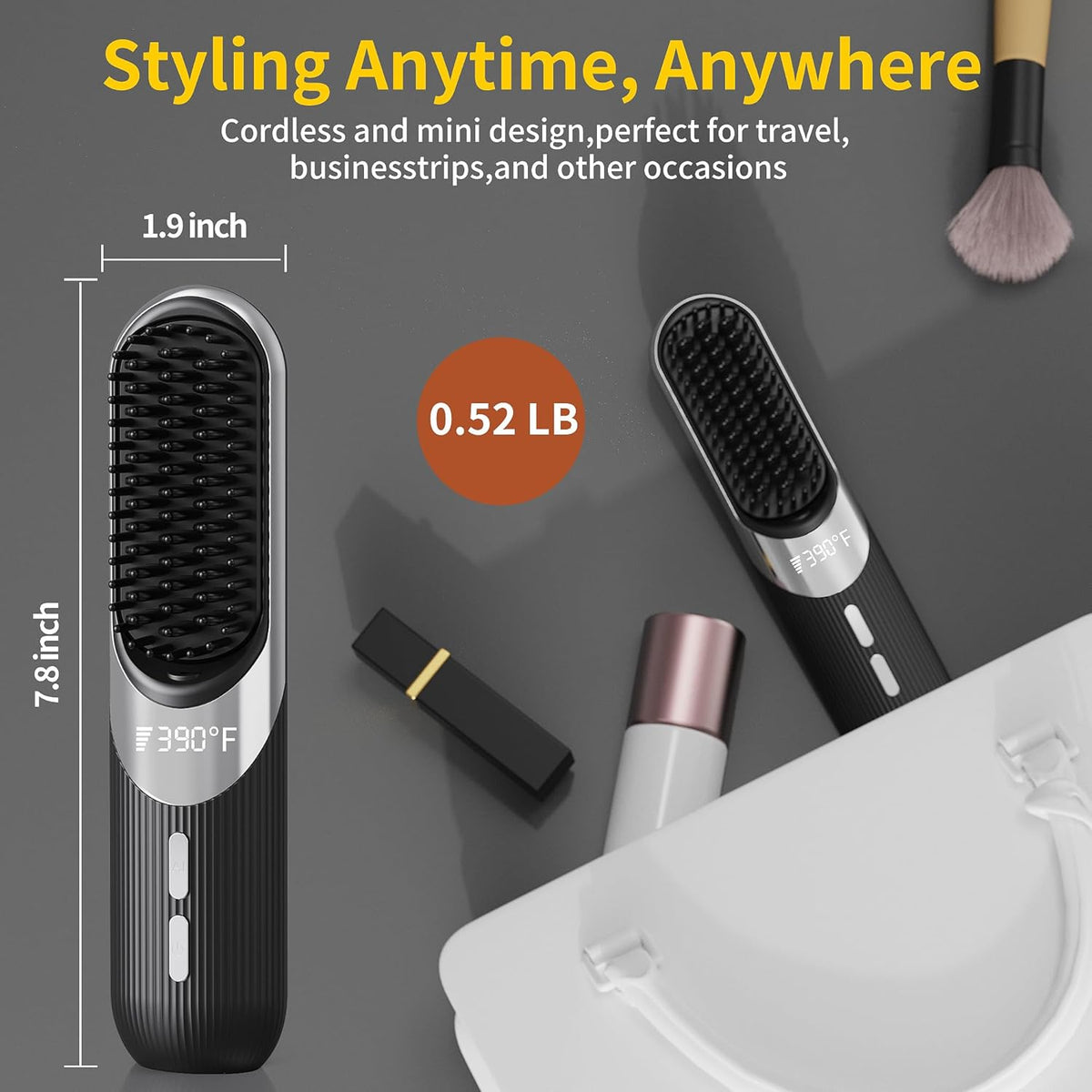 Cordless 2-in-1 AI Smart Hair Styler - Fast 30s Heat USB Rechargeable Portable Travel Comb