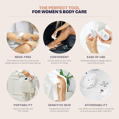 Electric Razor for Women - 5-Blade Shaver for Legs, Body & Sensitive Bikini Areas