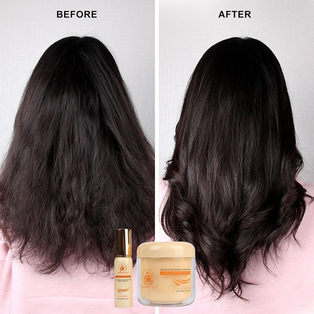 Argan Oil Hair Mask Set - Deep Repair Conditioning Collagen Treatment for Dry Damaged Hair