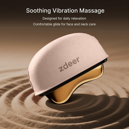 Brass Electric Heated Gua Sha Facial Sculpting Tool with Red Light Therapy & Vibration