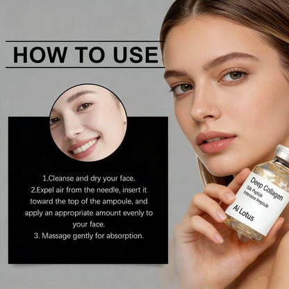 Deep Collagen Silk Peptide Intensive Lifting Ampoule Serum - Korean Anti-Aging Facial Essence