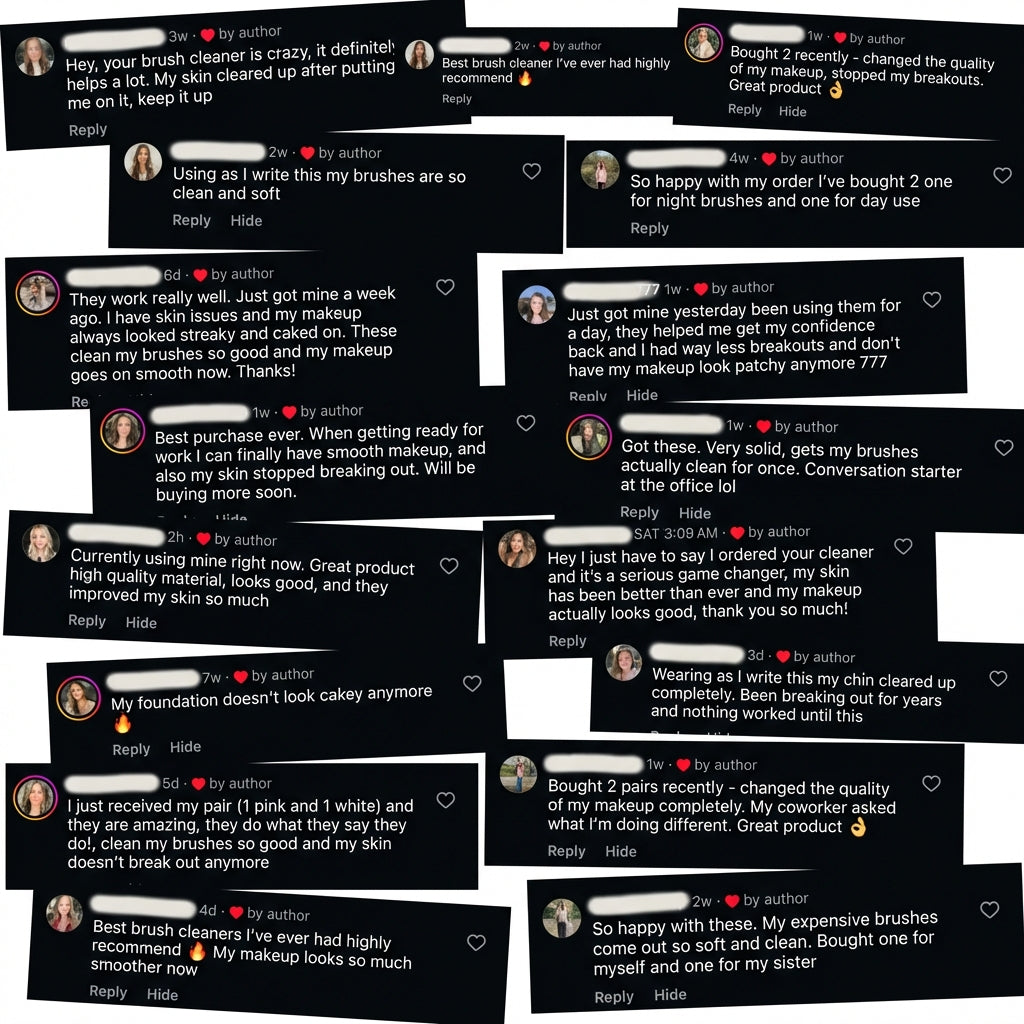 Makeup brush cleaner review collage