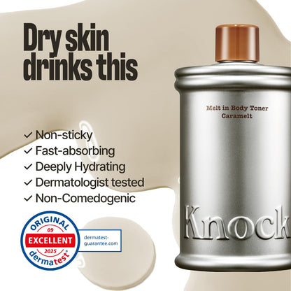 Melt-in Body Toner and Milky Body Moisturizer with Ceramide, Warm Toasted Sugar Scent