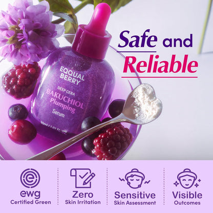 Bakuchiol Plumping Face Serum - Natural Retinol Alternative for Sensitive Skin with Niacinamide
