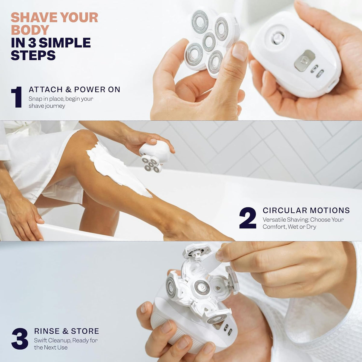 Electric Razor for Women - 5-Blade Shaver for Legs, Body & Sensitive Bikini Areas