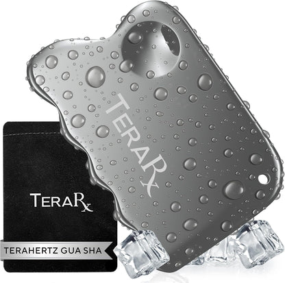 Terahertz Gua Sha & Facial Roller Set - Authentic Stone for Puffiness & Wrinkles