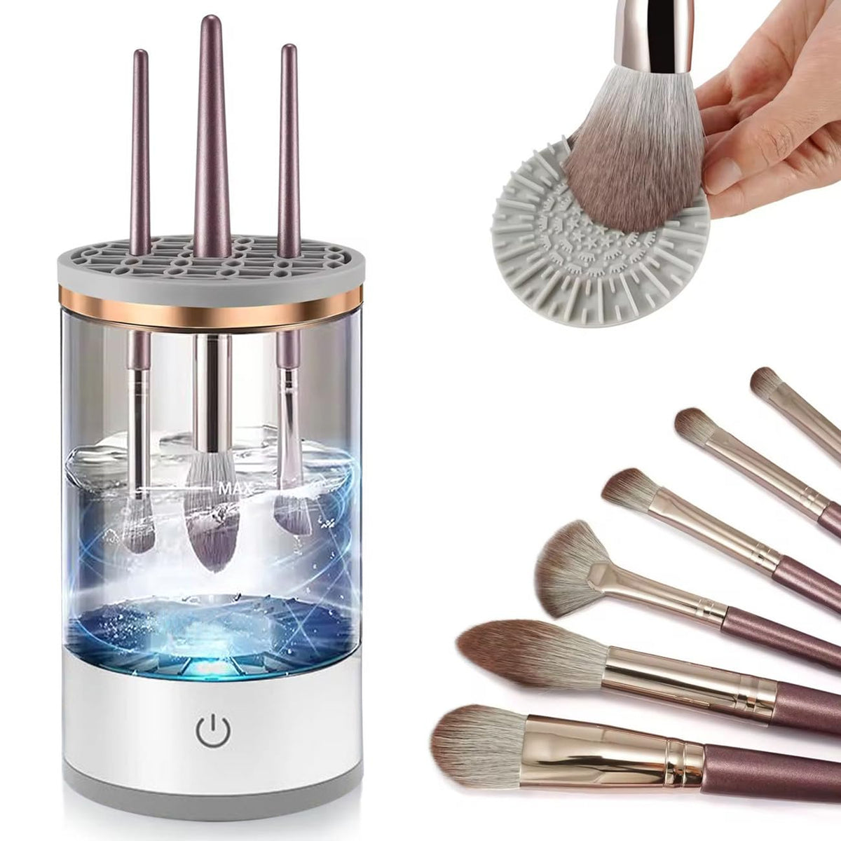 Automatic Makeup Brush Cleaner Machine - Sonic Vibration Deep Cleaning for All Brush Sizes
