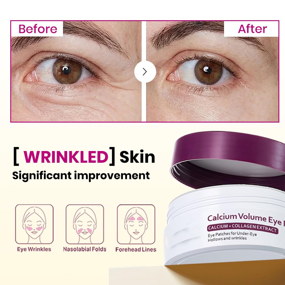 60-Piece Calcium Eye Patch & Multi Balm Set - Anti-Aging Firming Treatment for Eyes, Neck & Face