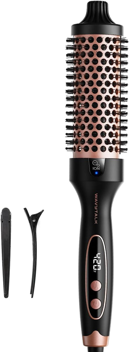 1.5 Inch Heated Round Brush with Ionic Technology and 5 Heat Settings for Blowout Look