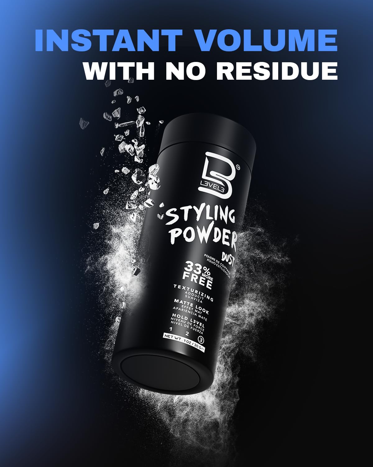 Styling Powder - Natural Look Volumizing and Texturizing Hair Powder for Men, Matte Finish
