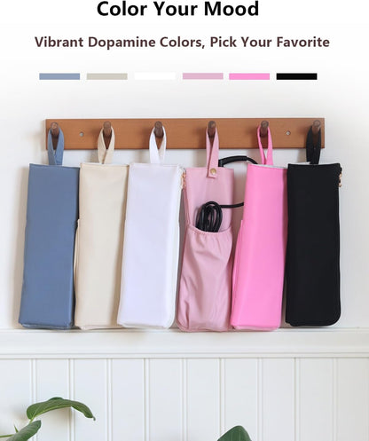 2-in-1 Heat Resistant Mat & Holder for Curling Irons and Flat Irons - Pink Travel Bag