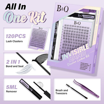 Natural Eyelash Clusters Kit - DIY Lash Extension Kit at Home with C-Curl Wispy Clusters