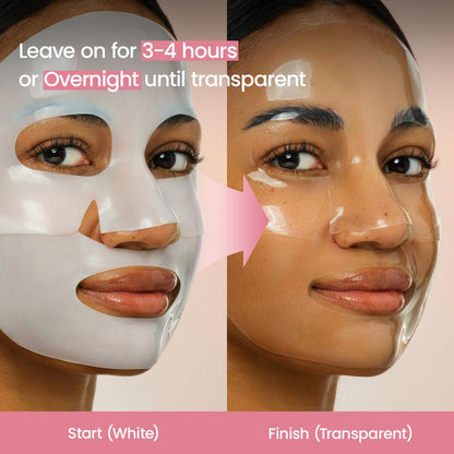 Bio-Collagen Real Deep Mask, Hydrating Overnight Hydrogel Face Mask, Pore Minimizing, 16 Sheets