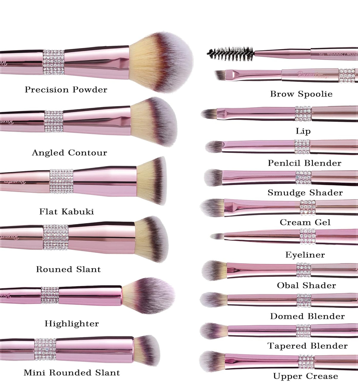 16Pcs Makeup Brushes Set with Elegant Holder Case, Premium Ultra Soft Professional Brushes for Foundation, Blush, Powder, and Eyeshadow