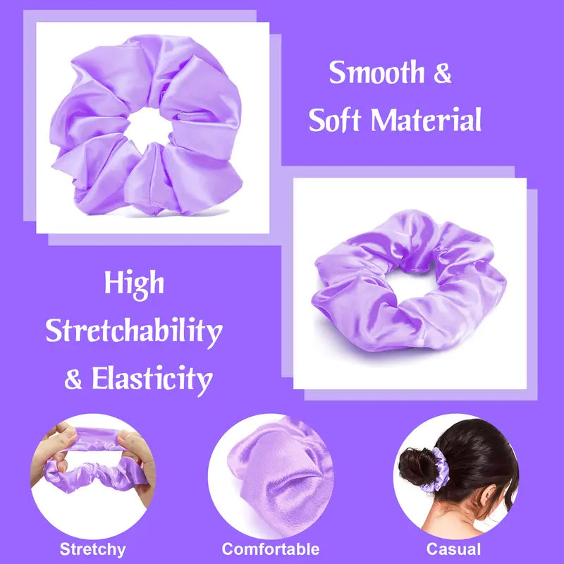 Soft satin scrunchie with stretch and a smooth finish